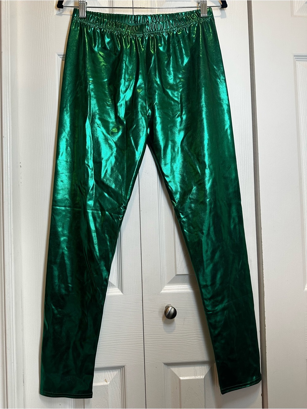 Woman’s L Metallic Green Leggings #79